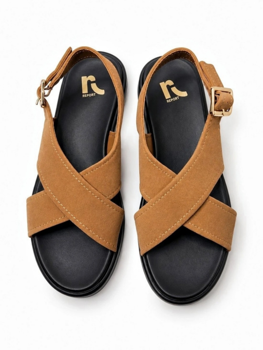 NEW Report Size 9.5 Montgomery Cross-Strap Sandals Brown
